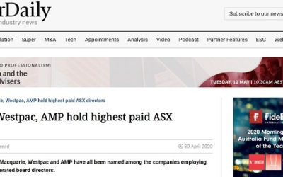 Featured in Investor Daily: Macquarie, Westpac, AMP hold highest paid ASX directors